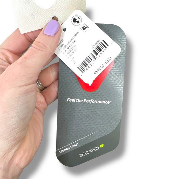 FP Movement x Hatch NWT Ivory Chevron Combo Printed Maternity Puffer Jacket - Picture 8 of 10